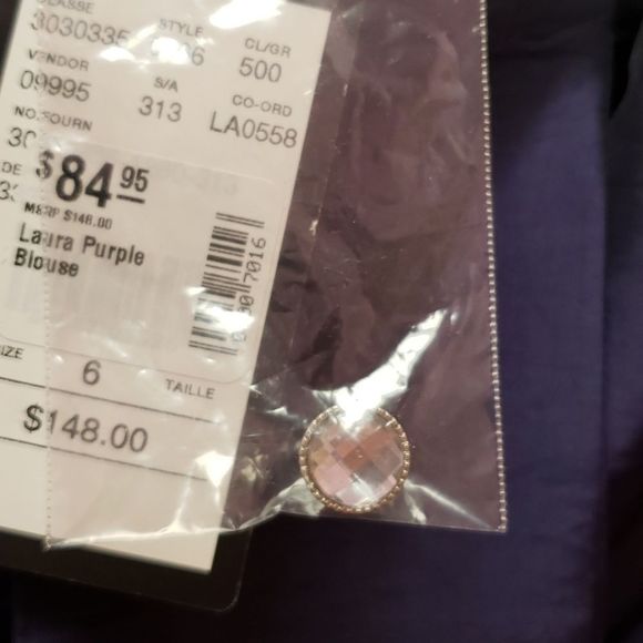NWT 💜🖤 LAURA Purple Shimmer Evening Top/ Blouse - Picture 11 of 16